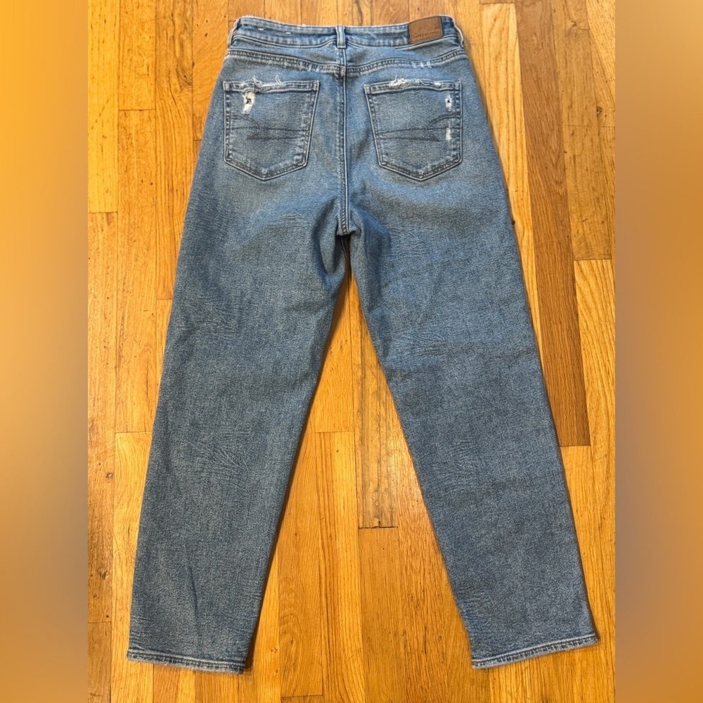 American Eagle stretch denim mom jeans casual everyday straight leg size 8 reg - Picture 5 of 9